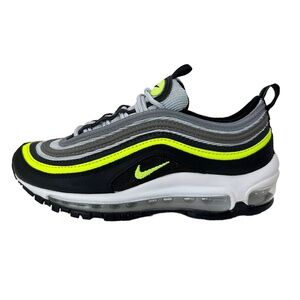 Nike Air Max 97 Platinum Black Volt Green Size 4Y Big Kids 921522-030 Retro